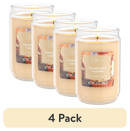 Single-Wick Scented Glass Jar Candle, Frosted Spice Cupcakes, 20Oz.
