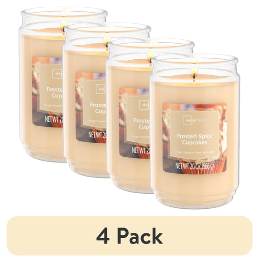 Single-Wick Scented Glass Jar Candle, Frosted Spice Cupcakes, 20Oz.